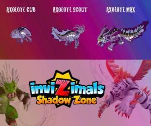 Puzzle Axolotl Cub, Axolotl Scout, Axolotl Max. Invizimals Shadow Zone. Ένα από τα πιο έξυπνα Invizimals ήταν η μάντισσα της Maya